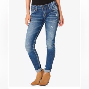 Silver Jeans Co. Mid-rise Ripped Distressed Girlfriend Jeans 31 x 29